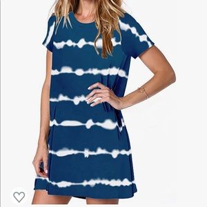Blue short sleeve summer dress